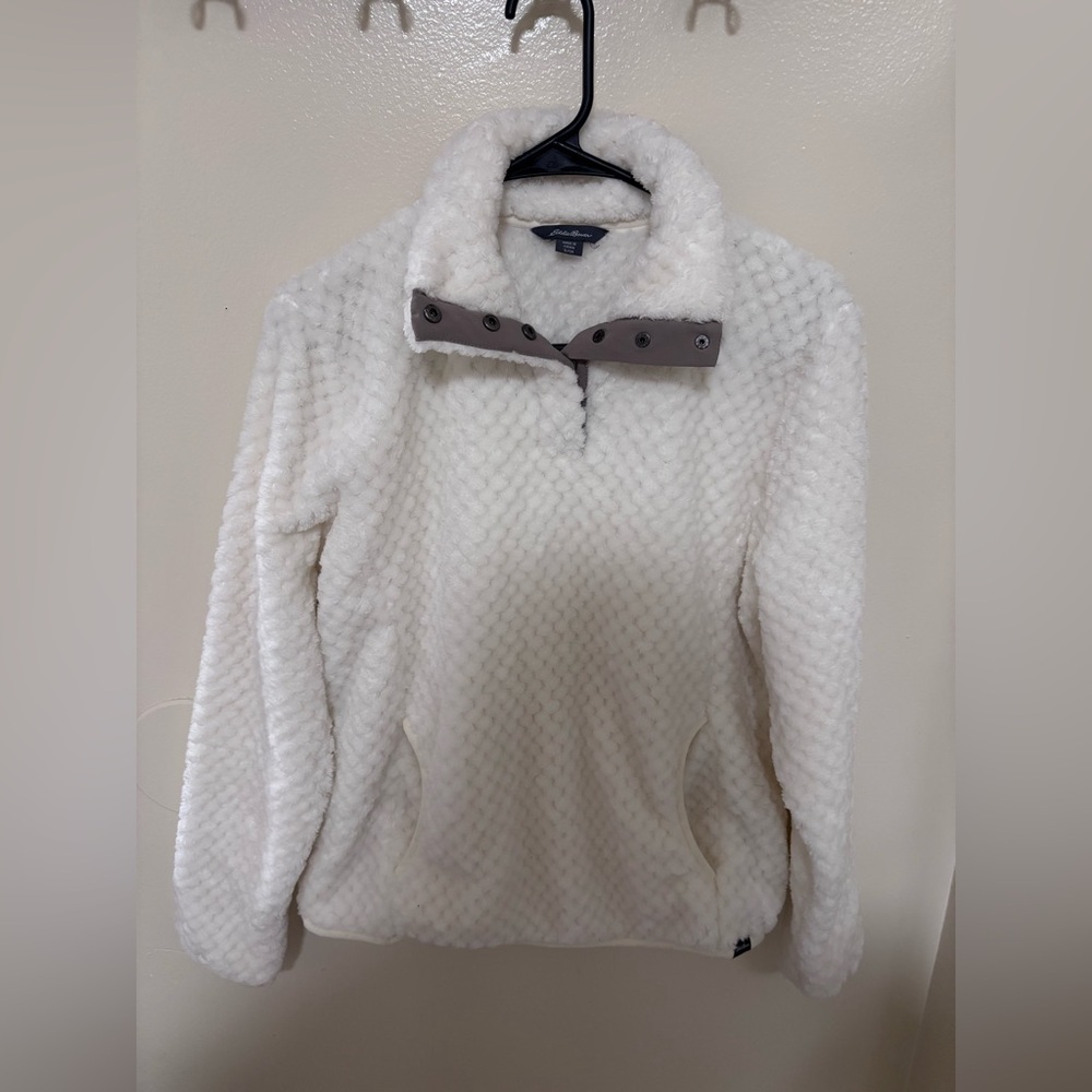 ✨Women’s Eddie Bauer Sherpa Pullover Snap Collar Size Small - Picture 2 of 11